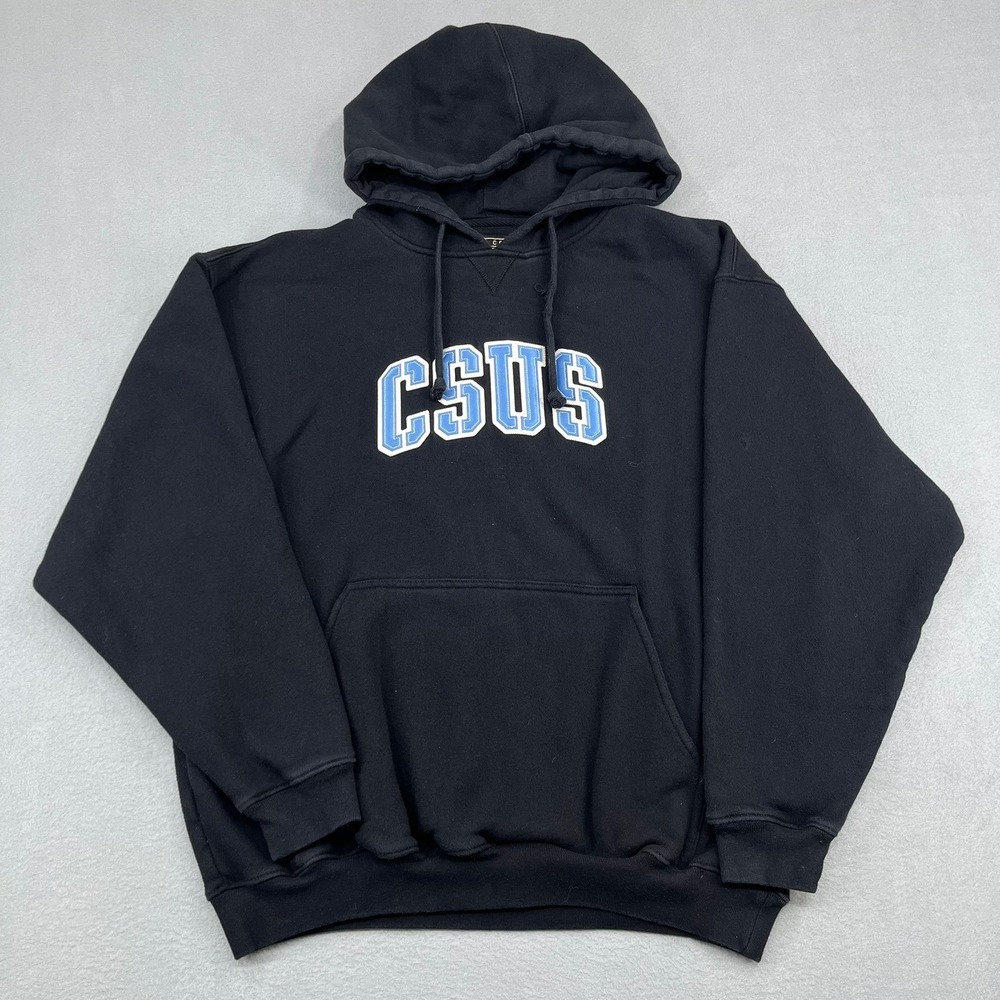 Sacramento State Hoodie Mens Medium Black Big Cotton Gear For Sports CSUS